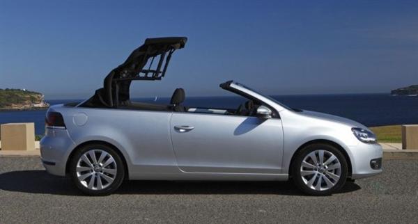 In nine seconds the Vokswagen Golf Cabriolet folds away the roof to become a great open top tourer.